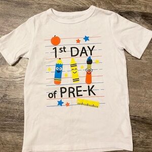 First Day of Pre K Graphic Shirt Size 5T (NEW NEVER WORN)